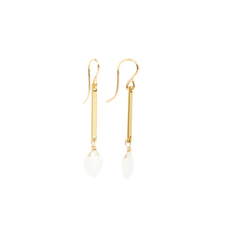 Moonstone Bar Drop Earrings Rainbow Moonstone Long Earring
