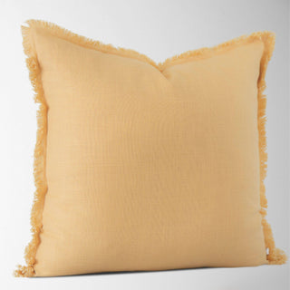 Emma Frayed Edge Pillow - 100% Cotton Decorative Cushion