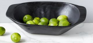 Black Handmade Dough Bowl - large