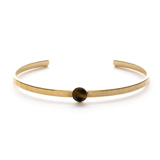 6mm Round Stone Cuffs: Tiger Eye