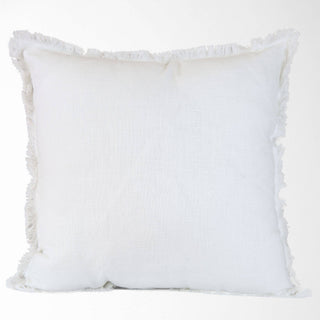 Emma Frayed Edge Pillow - 100% Cotton Decorative Cushion