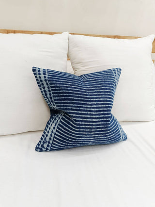 Blue Striped cotton pillow |