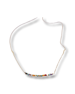 Sterling silver chain with glass beads