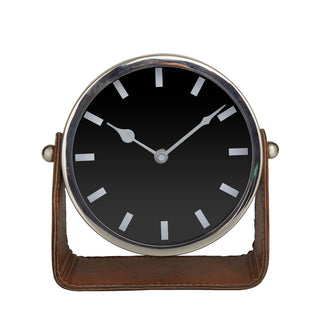 Modern Silver Stainless Steel Metal Clock