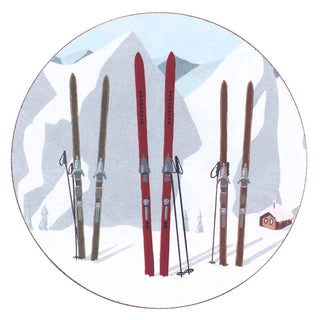 NORDIC SKI Round Coasters, Set of 4