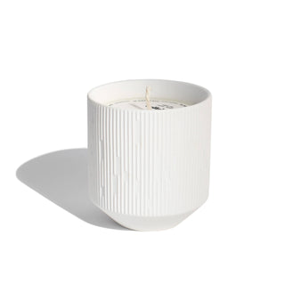 Snow Trails | 10oz Soy Candle Drop Line White Pottery