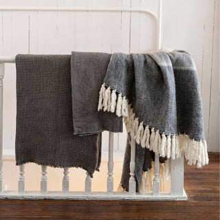 Grey Melange Mohair Throw