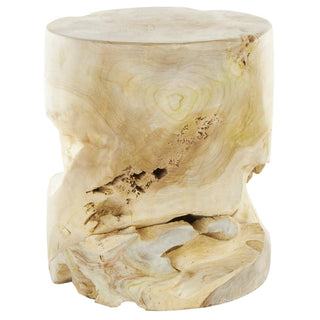 Organic Light Brown Teak Wood Accent Table