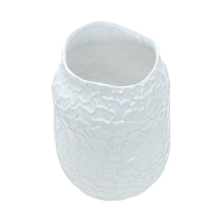 Sculptural White Stoneware Vase - Tall