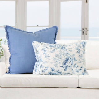 Emma Frayed Edge Pillow - 100% Cotton Decorative Cushion