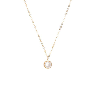 Pearl Pendant Necklace wrapped in 14k gold fill and chain