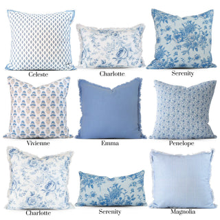 Emma Frayed Edge Pillow - 100% Cotton Decorative Cushion