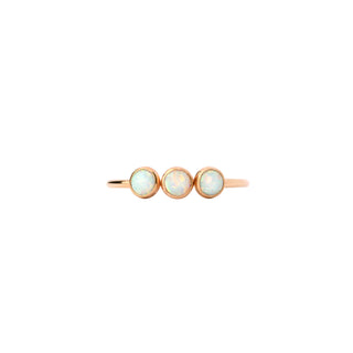 Sisters Opal Ring Three Stone Stone White Opal Trio