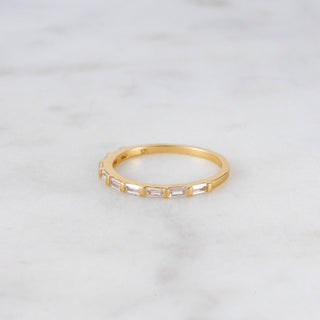 Quartz Crystal Baguette Ring - 14k gold plate over sterling silver