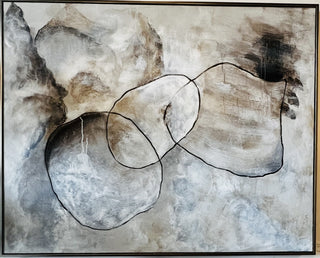 Contemporary Art on Canvas - neutrals with black