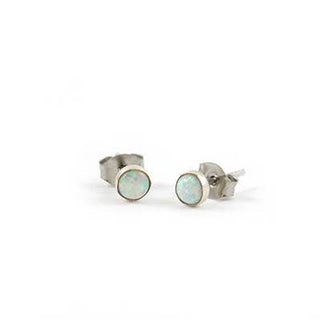 Opal Small Stud Earrings 14k Goldfill bezels