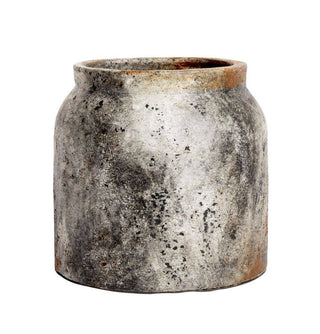 Large Handmade Terracotta Jar  - Rusty and Smoked Finish