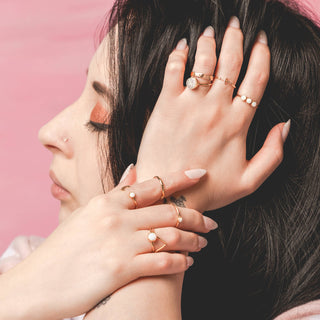 Sisters Opal Ring Three Stone Stone White Opal Trio