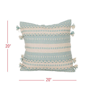 Matilda 20x20 Striped Outdoor Indoor Filled Pillow Blue