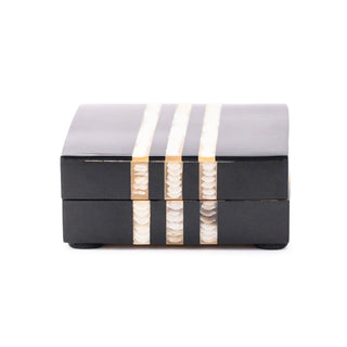Compact Black Resin & Horn Box