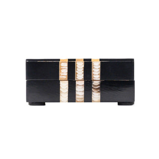 Compact Black Resin & Horn Box