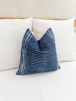 Blue Striped cotton pillow |
