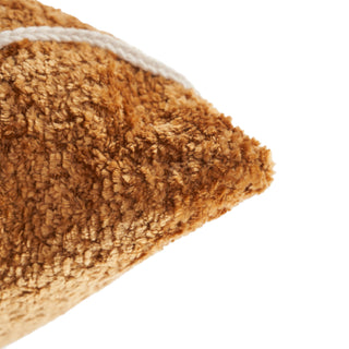 Camel Chenille fabric with chic irregular pattern in white braid