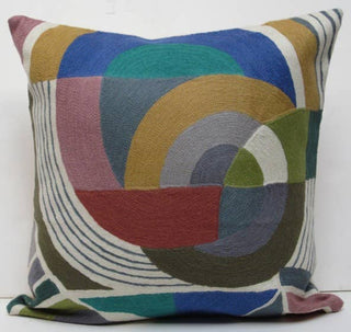 Pillow Chainstitch 18" Delaunay Rhythm Curves