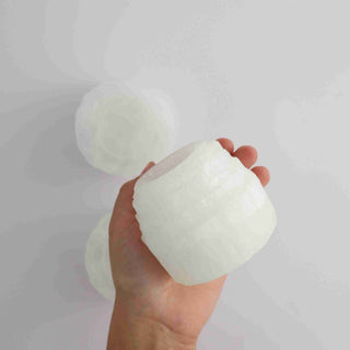 ONE Selenite/Satin Spar Rustic Candle Holder