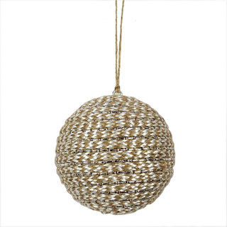4-inch Jute with Glitter Ornaments Handmade
