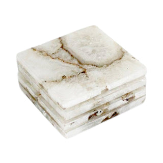 Set of 4 White Agate Coasters