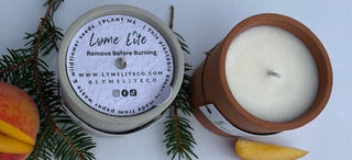 White Fir & Peach, Handmade Concrete Candle | 9oz