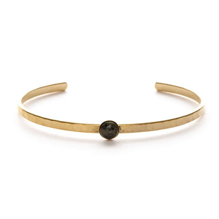 6mm Round Stone Cuffs: Gold Stone