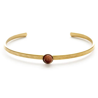 6mm Round Stone Cuffs: Gold Stone