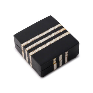 Compact Black Resin & Horn Box