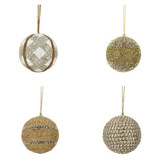 4-inch Jute with Glitter Ornaments Handmade
