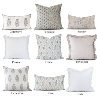 Emma Frayed Edge Pillow - 100% Cotton Decorative Cushion
