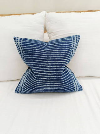 Blue Striped cotton pillow |
